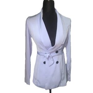NEW!! AKIRA Light Blue Double-Breasted Belted Blazer
